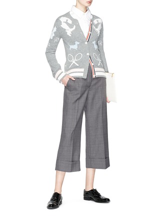 Figure View - Click To Enlarge - THOM BROWNE  - Gingham check suiting culottes