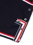Detail View - Click To Enlarge - THOM BROWNE  - Sleeve tie stripe border wool knit polo dress