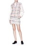 Figure View - Click To Enlarge - THOM BROWNE  - Madras pouf tweed mini skirt
