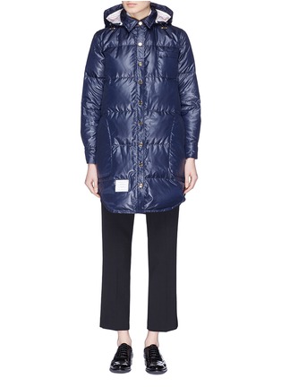 Main View - Click To Enlarge - THOM BROWNE  - Detachable hood down puffer coat