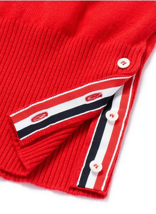 Detail View - Click To Enlarge - THOM BROWNE  - Stripe sleeve cashmere V-neck cardigan