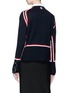 Back View - Click To Enlarge - THOM BROWNE  - Cardigan layered stripe border wool sweater