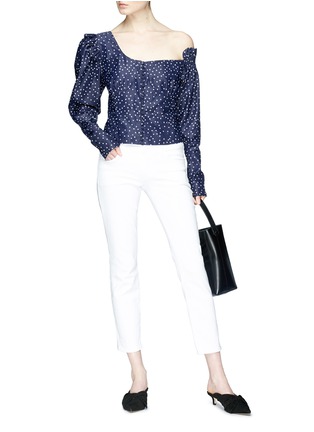 Figure View - Click To Enlarge - MAGDA BUTRYM - 'Vannes' polka dot print one-shoulder blouse