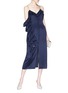 Figure View - Click To Enlarge - MAGDA BUTRYM - 'Pozallo' single sleeve ruffle silk slip dress