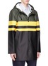 Detail View - Click To Enlarge - STUTTERHEIM - Stripe colourblock unisex raincoat