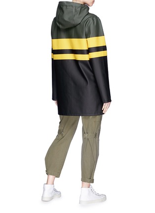 Back View - Click To Enlarge - STUTTERHEIM - Stripe colourblock unisex raincoat