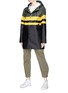 Front View - Click To Enlarge - STUTTERHEIM - Stripe colourblock unisex raincoat