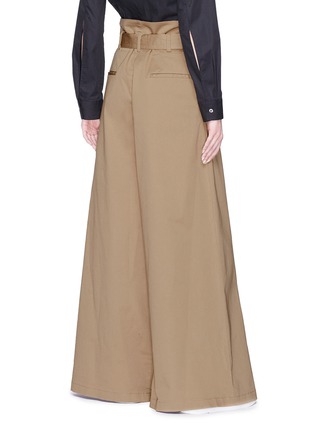 Back View - Click To Enlarge - BARENA - 'Kira' belted twill wide leg pants