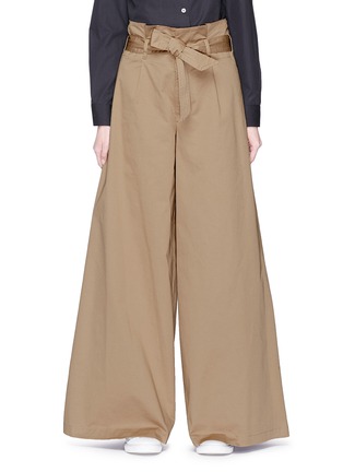 Main View - Click To Enlarge - BARENA - 'Kira' belted twill wide leg pants