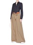 Figure View - Click To Enlarge - BARENA - 'Kira' belted twill wide leg pants