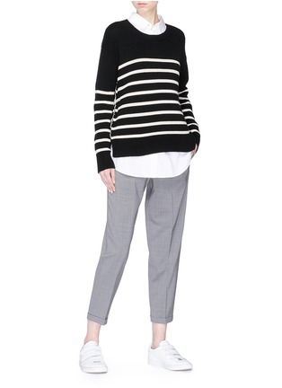 Figure View - Click To Enlarge - BARENA - 'Adele' cropped virgin wool suiting pants