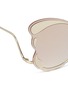 Detail View - Click To Enlarge - MATTHEW WILLIAMSON - Rimless oversized metal mirror butterfly sunglasses