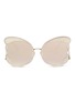 Main View - Click To Enlarge - MATTHEW WILLIAMSON - Rimless oversized metal mirror butterfly sunglasses