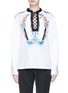 Main View - Click To Enlarge - 68244 - 'Peacock' floral embroidered bib shirt
