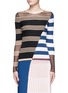 Main View - Click To Enlarge - MRZ - Colourblock stripe rib knit sweater
