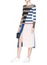 Figure View - Click To Enlarge - MRZ - Colourblock stripe rib knit sweater