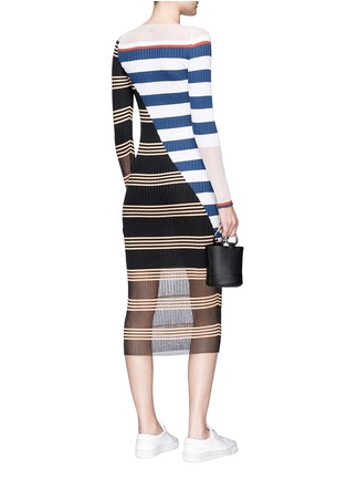 Figure View - Click To Enlarge - MRZ - Colourblock stripe rib knit midi dress