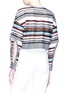 Back View - Click To Enlarge - MRZ - Cutout sleeve stripe cropped sweater