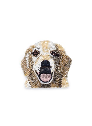 Main View - Click To Enlarge - MIGNONNE GAVIGAN - Beaded dog brooch – Golden Retriever