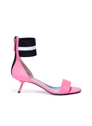 Main View - Click To Enlarge - ALCHIMIA DI BALLIN - 'Alya' stripe ankle band suede sandals