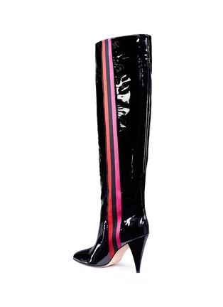 Detail View - Click To Enlarge - ALCHIMIA DI BALLIN - 'Scorpi' sports stripe patent leather knee high boots
