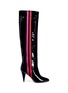 Main View - Click To Enlarge - ALCHIMIA DI BALLIN - 'Scorpi' sports stripe patent leather knee high boots