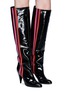 Figure View - Click To Enlarge - ALCHIMIA DI BALLIN - 'Scorpi' sports stripe patent leather knee high boots