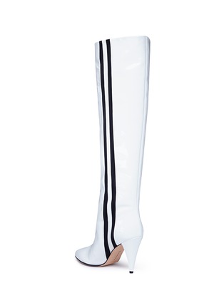 Detail View - Click To Enlarge - ALCHIMIA DI BALLIN - 'Scorpi' sports stripe patent leather knee high boots