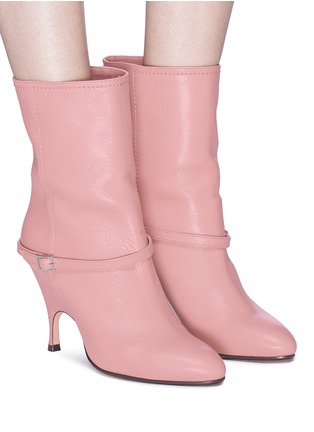 Figure View - Click To Enlarge - ALCHIMIA DI BALLIN - 'Kari' belted leather mid calf boots