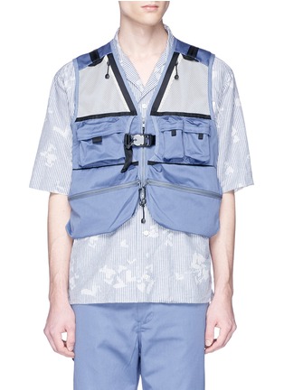 Main View - Click To Enlarge - MEANSWHILE - Cropped backpack twill vest