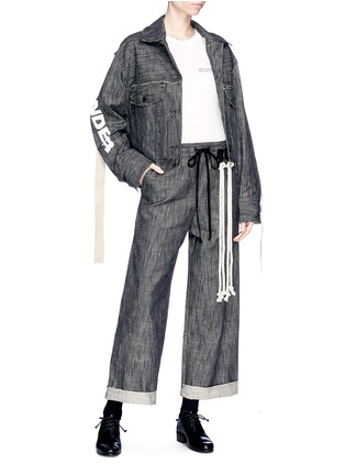 Figure View - Click To Enlarge - SONG FOR THE MUTE - 'Wander' cropped denim jacket