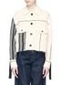 Main View - Click To Enlarge - SONG FOR THE MUTE - 'Wander' contrast panel cropped tweed jacket
