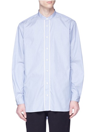 Main View - Click To Enlarge - MEANSWHILE - Mandarin collar placket stripe shirt