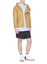 Figure View - Click To Enlarge - MEANSWHILE - Belted collar zip outseam hooded anorak