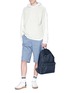 Figure View - Click To Enlarge - MEANSWHILE - Snap button sleeve twill sweatshirt