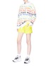 Figure View - Click To Enlarge - MSGM - Slogan jacquard distressed sweater