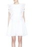 Main View - Click To Enlarge - MSGM - Ruffle bib broderie anglaise dress