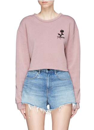 Main View - Click To Enlarge - TOPSHOP - 'Promises' floral embroidered cropped sweatshirt