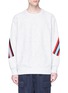 Main View - Click To Enlarge - 72951 - Stripe logo embroidered rib knit sweatshirt