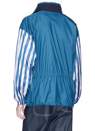 Back View - Click To Enlarge - 72951 - Stripe sleeve windbreaker jacket