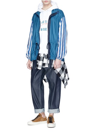 Figure View - Click To Enlarge - 72951 - Stripe sleeve windbreaker jacket