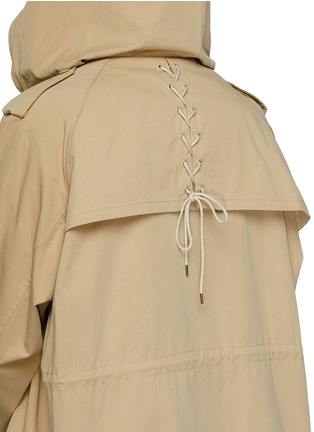 Detail View - Click To Enlarge - 72951 - Lace-up hooded coat
