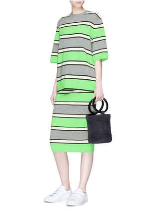 Figure View - Click To Enlarge - MARC JACOBS - Stripe cashmere knit pencil skirt