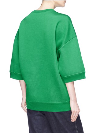 Back View - Click To Enlarge - MARC JACOBS - 'Sprite' sequin logo oversized wool blend sweatshirt