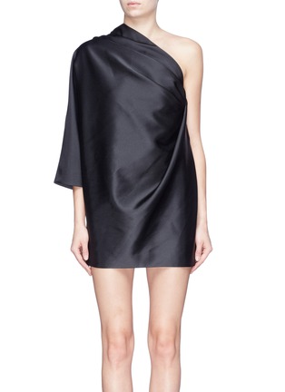 Main View - Click To Enlarge - MARC JACOBS - Pleated satin one-shoulder mini dress