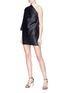 Figure View - Click To Enlarge - MARC JACOBS - Pleated satin one-shoulder mini dress