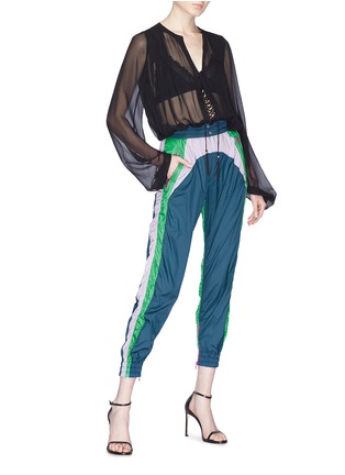 Figure View - Click To Enlarge - ISABEL MARANT - 'Raruso' colourblock cropped track pants