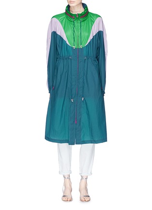 Main View - Click To Enlarge - ISABEL MARANT - 'Rumber' retractable hood colourblock raincoat