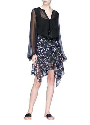 Figure View - Click To Enlarge - ISABEL MARANT - 'Myles' floral print asymmetric silk voile skirt