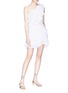 Figure View - Click To Enlarge - ISABEL MARANT - 'Zeller' one-shoulder tiered broderie anglaise dress